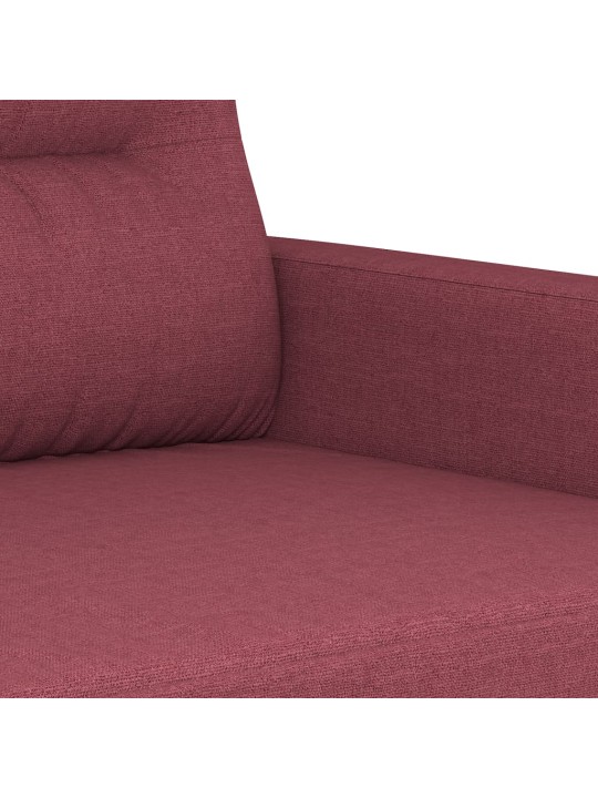 Trivietė sofa, raudonojo vyno spalvos, 180cm, audinys