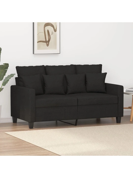 Dvivietė sofa, juodos spalvos, 120cm, audinys