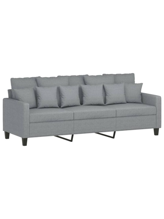 Trivietė sofa, šviesiai pilkos spalvos, 180cm, audinys