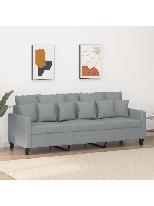 Trivietė sofa, šviesiai pilkos spalvos, 180cm, audinys