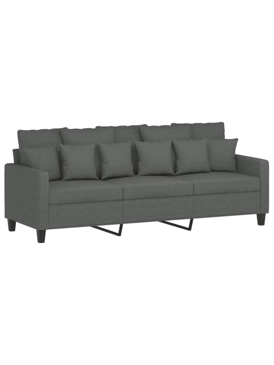 Trivietė sofa, tamsiai pilkos spalvos, 180cm, audinys