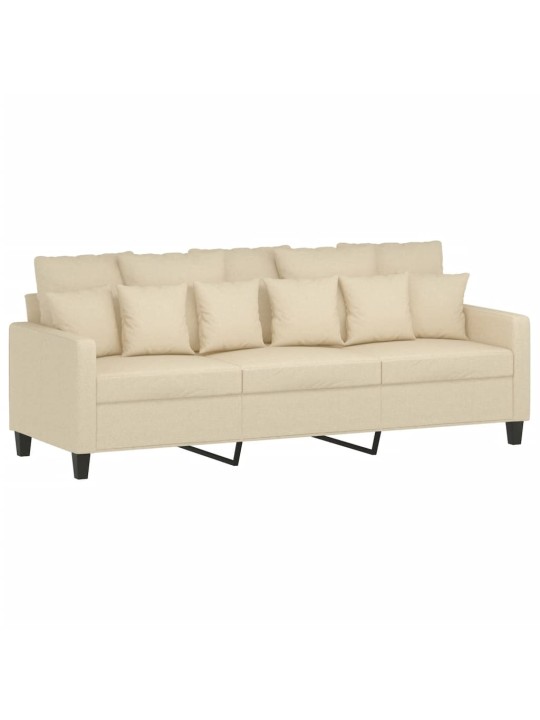 Trivietė sofa, kreminės spalvos, 180cm, audinys