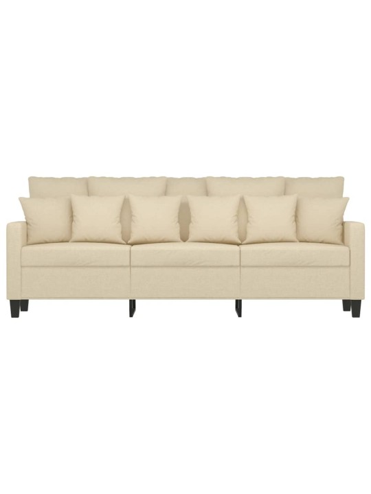 Trivietė sofa, kreminės spalvos, 180cm, audinys