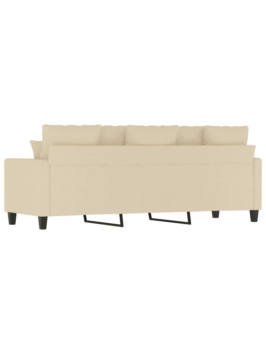 Trivietė sofa, kreminės spalvos, 180cm, audinys