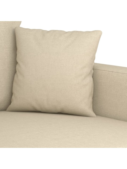 Trivietė sofa, kreminės spalvos, 180cm, audinys
