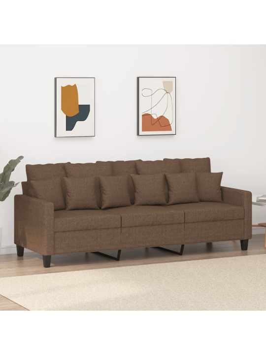 Trivietė sofa, rudos spalvos, 180cm, audinys