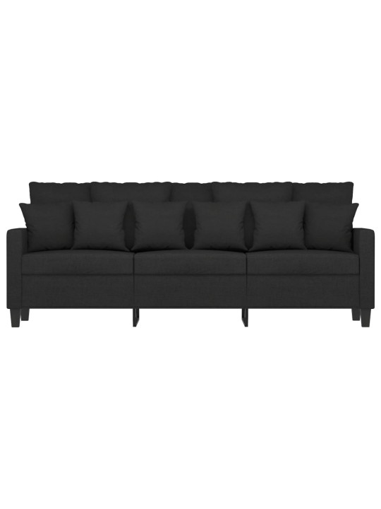 Trivietė sofa, juodos spalvos, 180cm, audinys