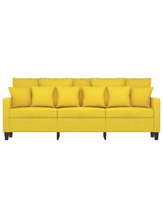 Trivietė sofa, šviesiai geltonos spalvos, 180cm, audinys