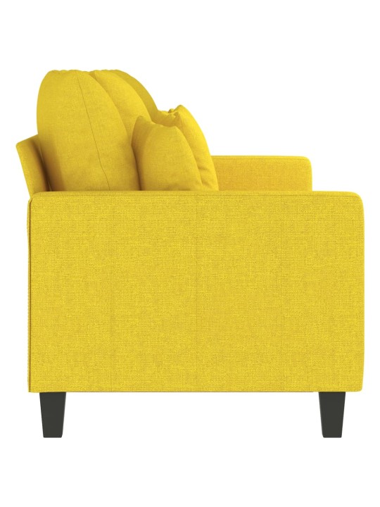 Trivietė sofa, šviesiai geltonos spalvos, 180cm, audinys