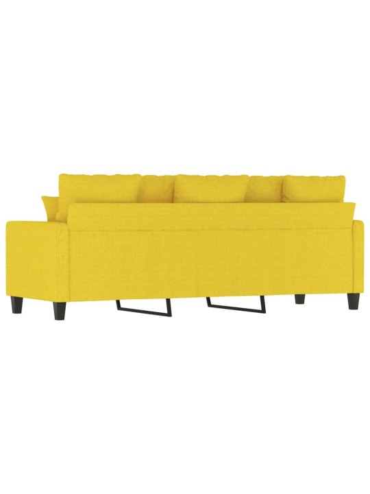 Trivietė sofa, šviesiai geltonos spalvos, 180cm, audinys