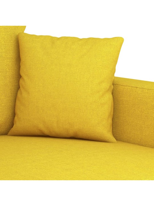 Trivietė sofa, šviesiai geltonos spalvos, 180cm, audinys