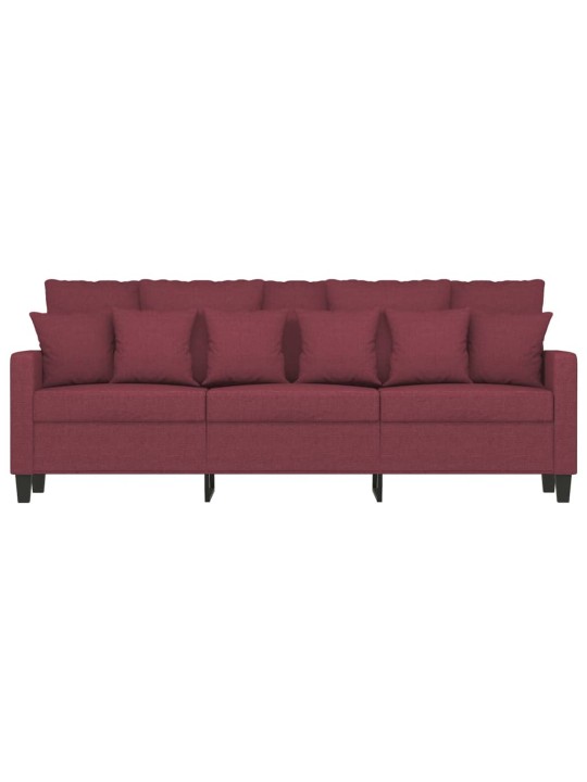 Trivietė sofa, raudonojo vyno spalvos, 180cm, audinys