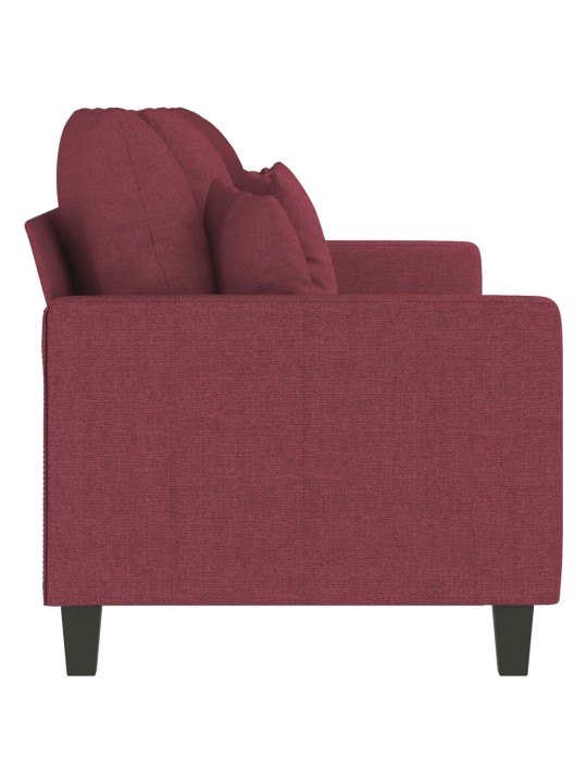 Trivietė sofa, raudonojo vyno spalvos, 180cm, audinys