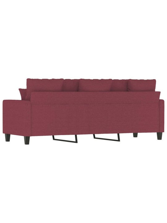 Trivietė sofa, raudonojo vyno spalvos, 180cm, audinys