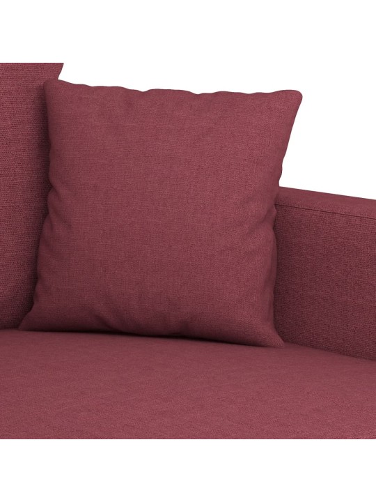 Trivietė sofa, raudonojo vyno spalvos, 180cm, audinys