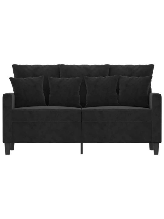 Dvivietė sofa, juodos spalvos, 120cm, aksomas