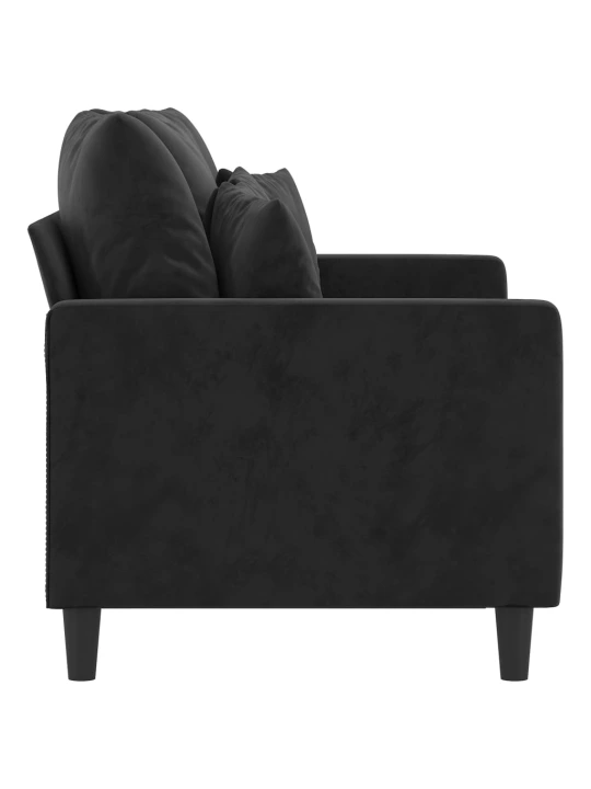 Dvivietė sofa, juodos spalvos, 120cm, aksomas