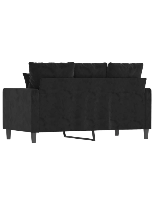 Dvivietė sofa, juodos spalvos, 120cm, aksomas