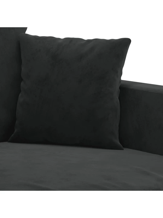 Dvivietė sofa, juodos spalvos, 120cm, aksomas