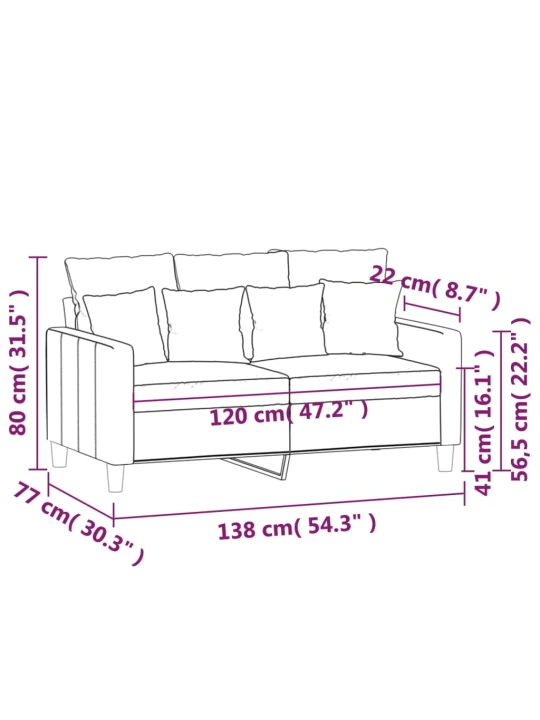 Dvivietė sofa, juodos spalvos, 120cm, aksomas