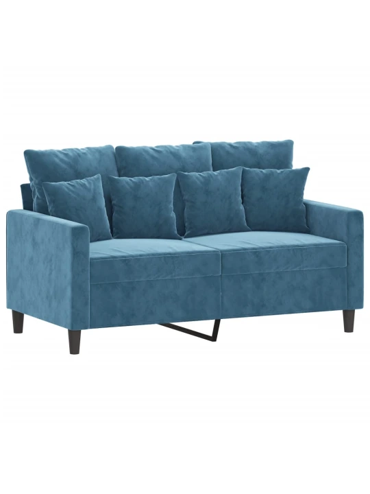 Dvivietė sofa, mėlynos spalvos, 120cm, aksomas