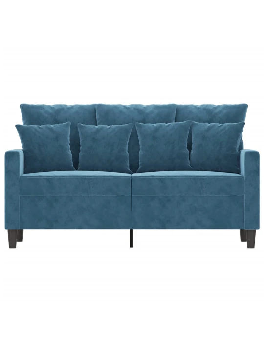 Dvivietė sofa, mėlynos spalvos, 120cm, aksomas