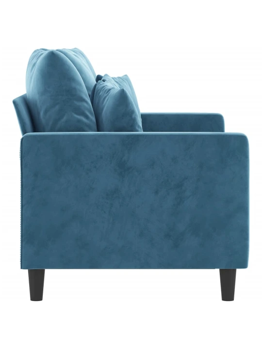 Dvivietė sofa, mėlynos spalvos, 120cm, aksomas