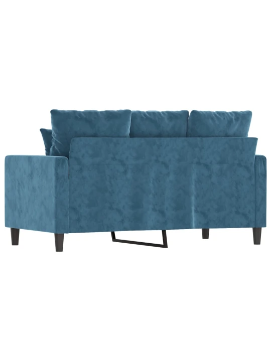 Dvivietė sofa, mėlynos spalvos, 120cm, aksomas