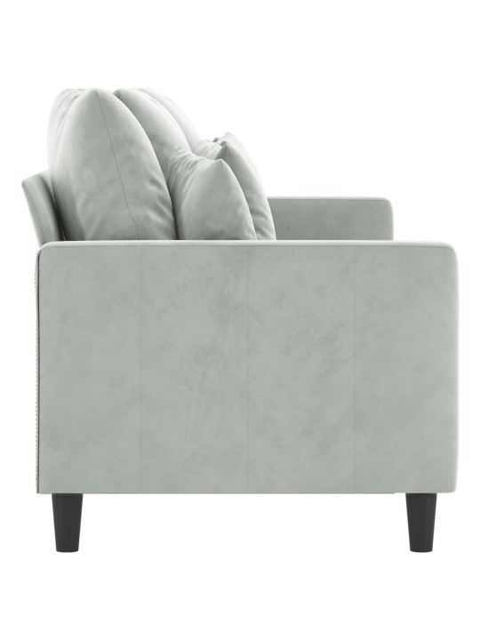 Trivietė sofa, šviesiai pilkos spalvos, 180cm, aksomas