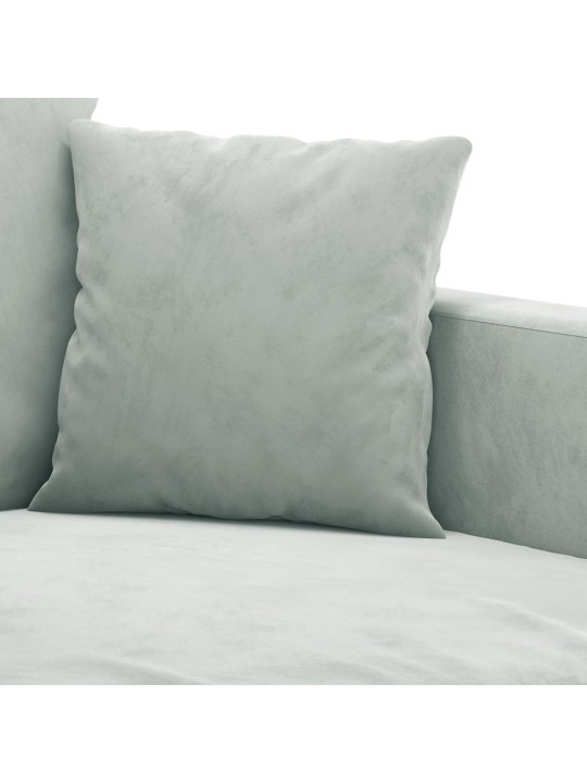 Trivietė sofa, šviesiai pilkos spalvos, 180cm, aksomas