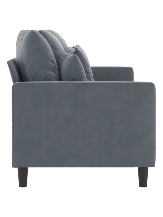 Trivietė sofa, tamsiai pilkos spalvos, 180cm, aksomas