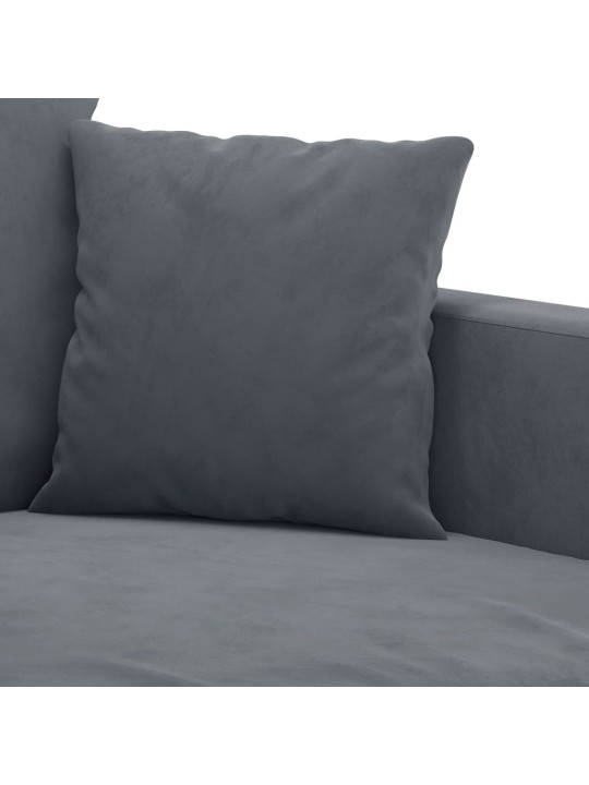 Trivietė sofa, tamsiai pilkos spalvos, 180cm, aksomas