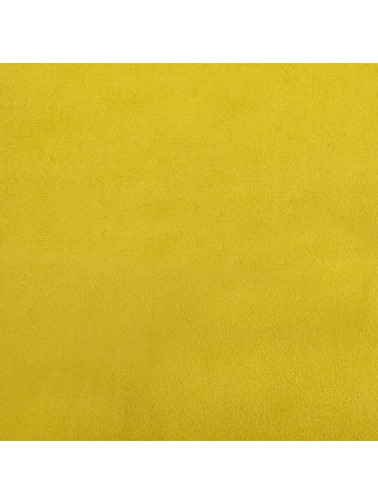 Trivietė sofa, geltonos spalvos, 180cm, aksomas