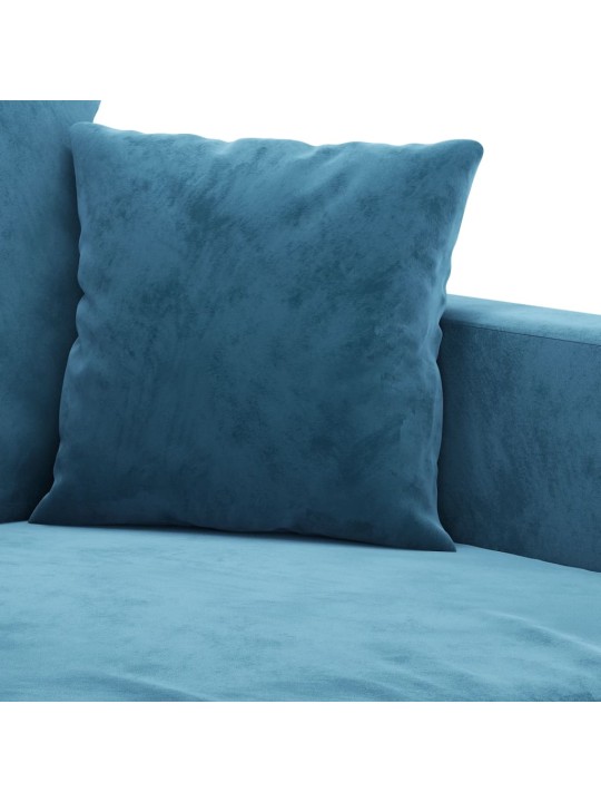 Trivietė sofa, mėlynos spalvos, 180cm, aksomas
