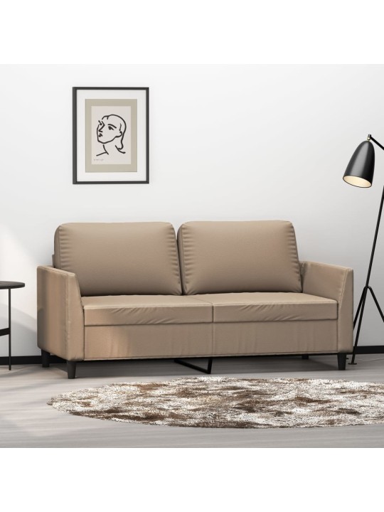 Dvivietė sofa, kapučino spalvos, 140cm, dirbtinė oda