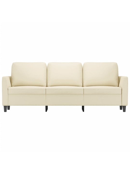 Trivietė sofa, kreminės spalvos, 180cm, dirbtinė oda