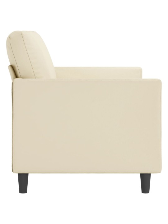 Trivietė sofa, kreminės spalvos, 180cm, dirbtinė oda