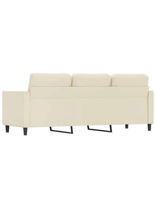 Trivietė sofa, kreminės spalvos, 180cm, dirbtinė oda