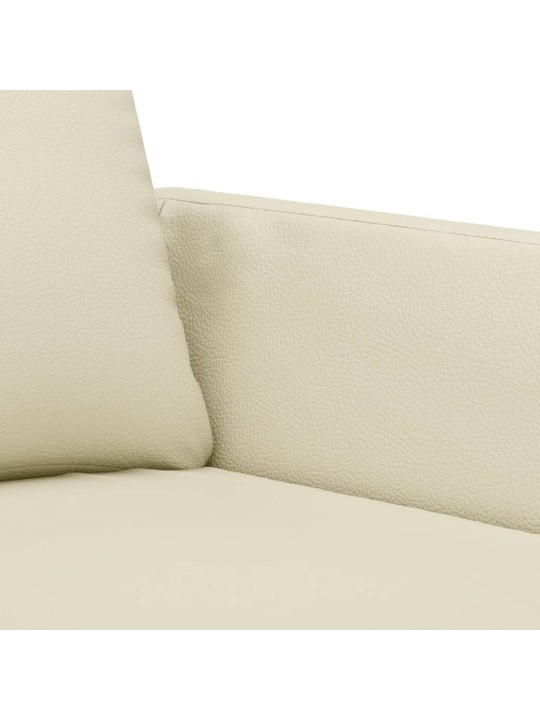 Trivietė sofa, kreminės spalvos, 180cm, dirbtinė oda