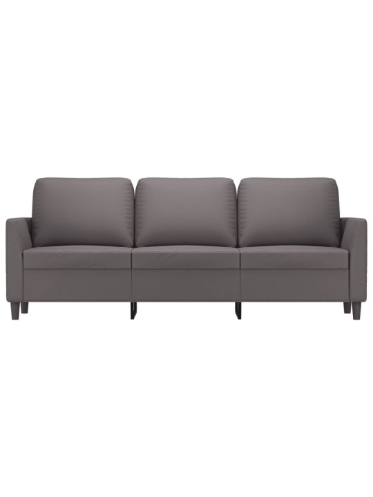 Trivietė sofa, pilkos spalvos, 180cm, dirbtinė oda