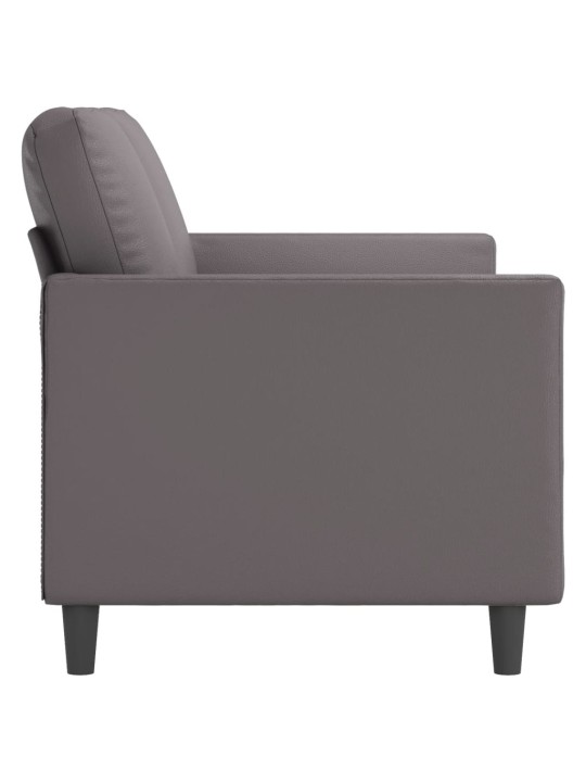 Trivietė sofa, pilkos spalvos, 180cm, dirbtinė oda