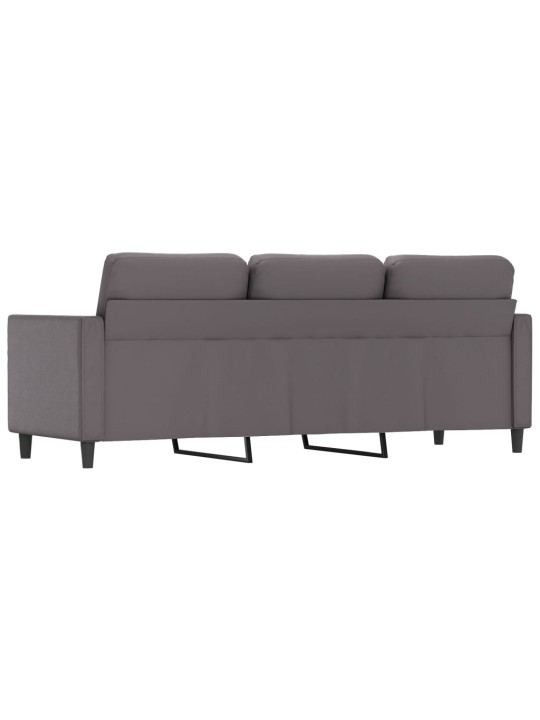 Trivietė sofa, pilkos spalvos, 180cm, dirbtinė oda