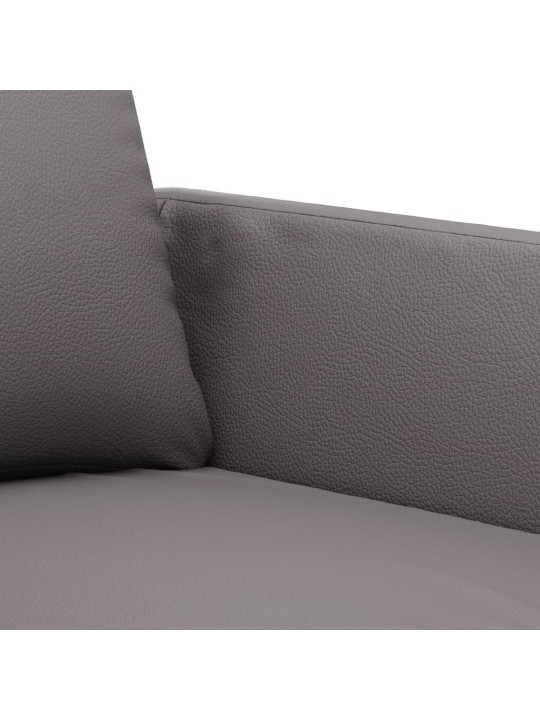 Trivietė sofa, pilkos spalvos, 180cm, dirbtinė oda