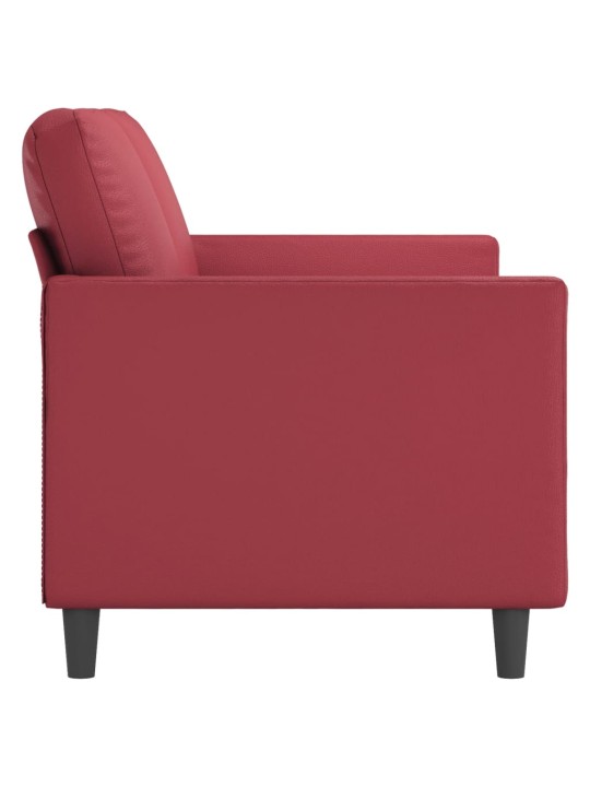 Trivietė sofa, raudonojo vyno spalvos, 180cm, dirbtinė oda