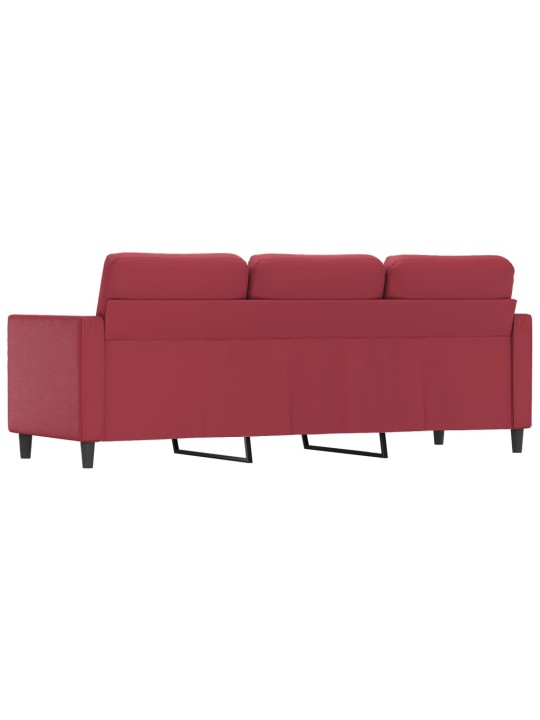 Trivietė sofa, raudonojo vyno spalvos, 180cm, dirbtinė oda