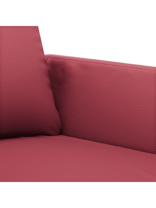 Trivietė sofa, raudonojo vyno spalvos, 180cm, dirbtinė oda