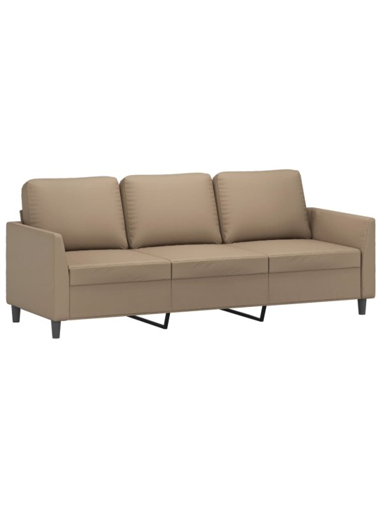 Trivietė sofa, kapučino spalvos, 180cm, dirbtinė oda