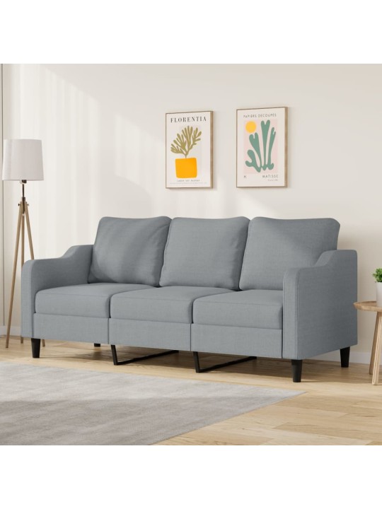 Trivietė sofa, šviesiai pilkos spalvos, 180cm, audinys