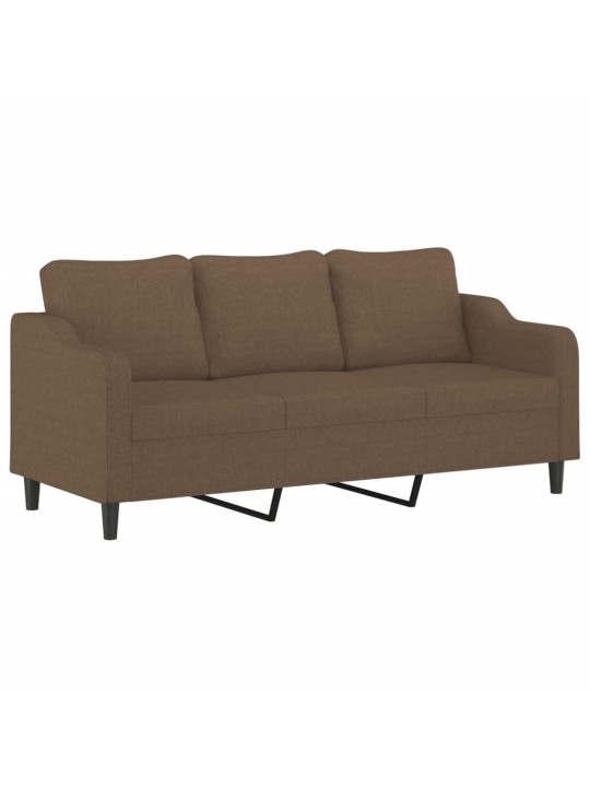 Trivietė sofa, rudos spalvos, 180cm, audinys