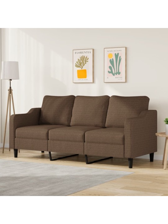 Trivietė sofa, rudos spalvos, 180cm, audinys